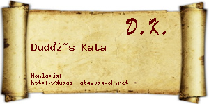 Dudás Kata névjegykártya